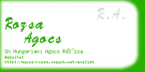 rozsa agocs business card